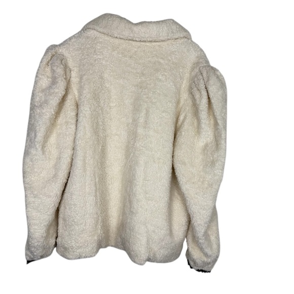 Alix Of Bohemia Cream & Black Teddy Loretta Jacket with Plush Texture SZ Medium - Picture 12 of 14